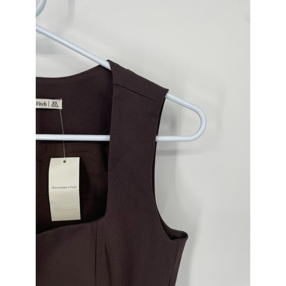 Abercrombie & Fitch Top Women's XS Brown Stretch Square Neck Sleeveless Boho NWT - Picture 6 of 12